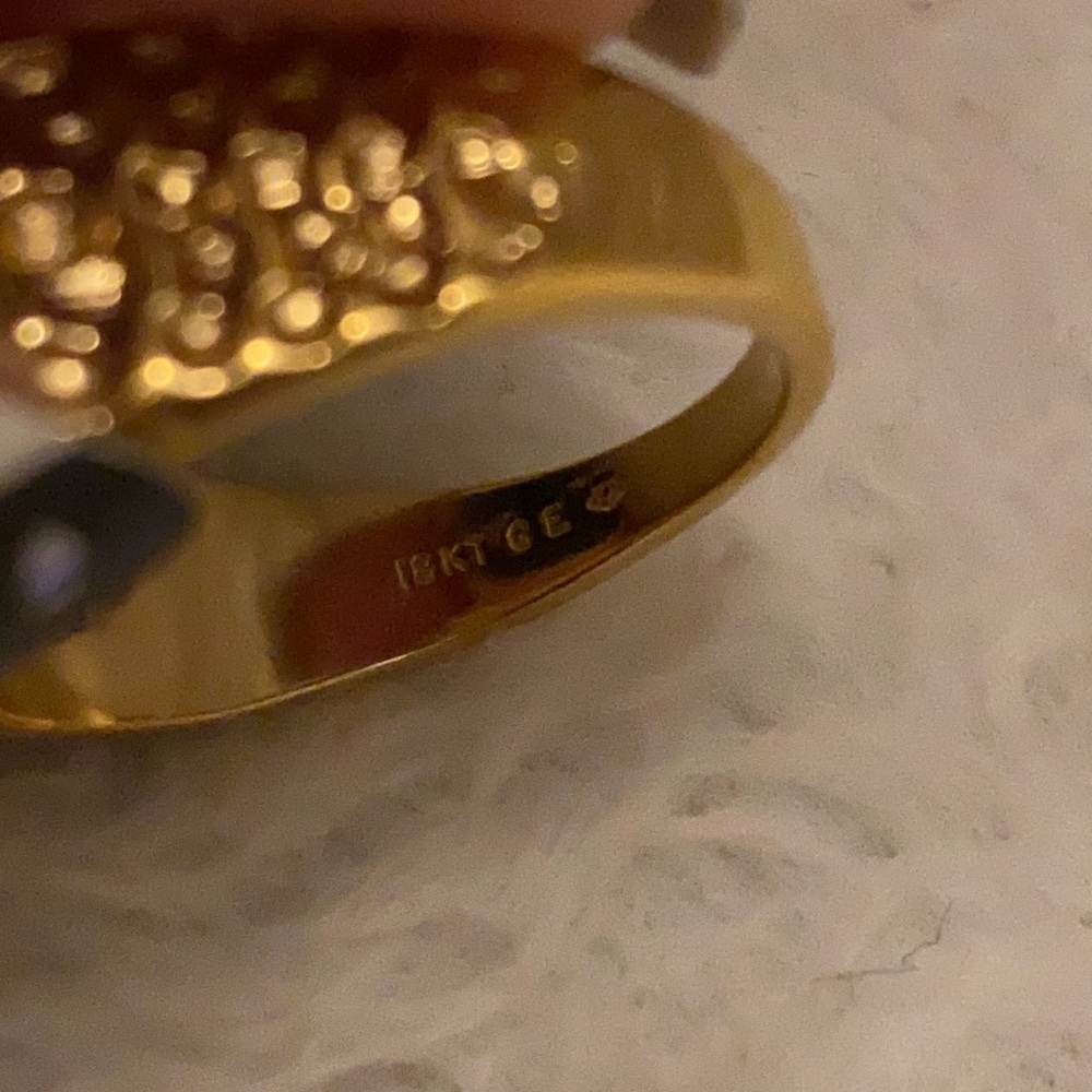 ⬇️Size 11 18KT G.E. hammered ring - Picture 5 of 5